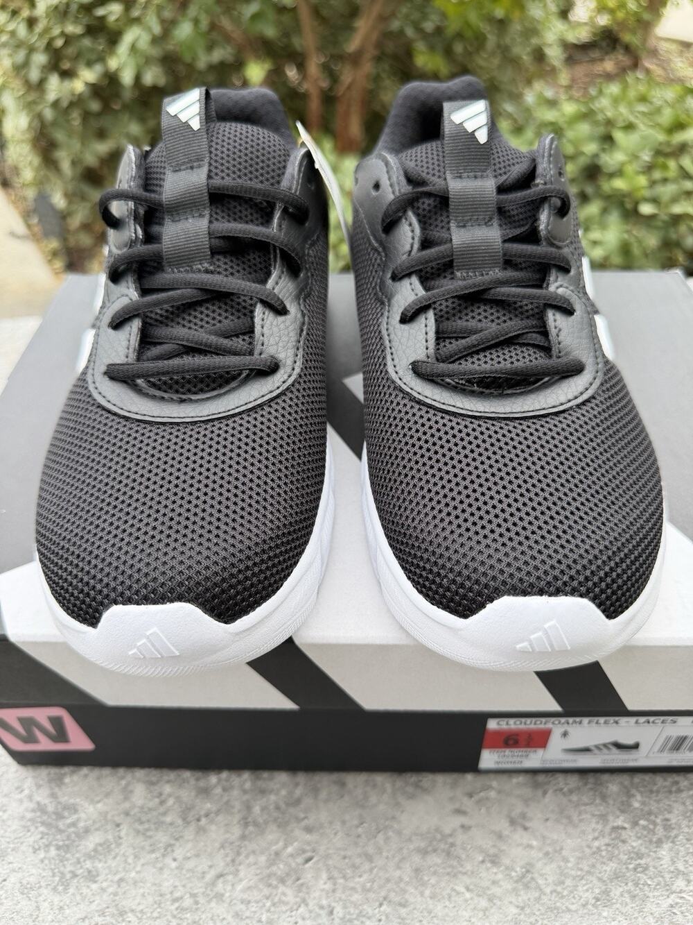 Adidas Arch Rise Cloudfoam Flex Laces Black Sneakers Women's 6.5 Wide Fit NWT